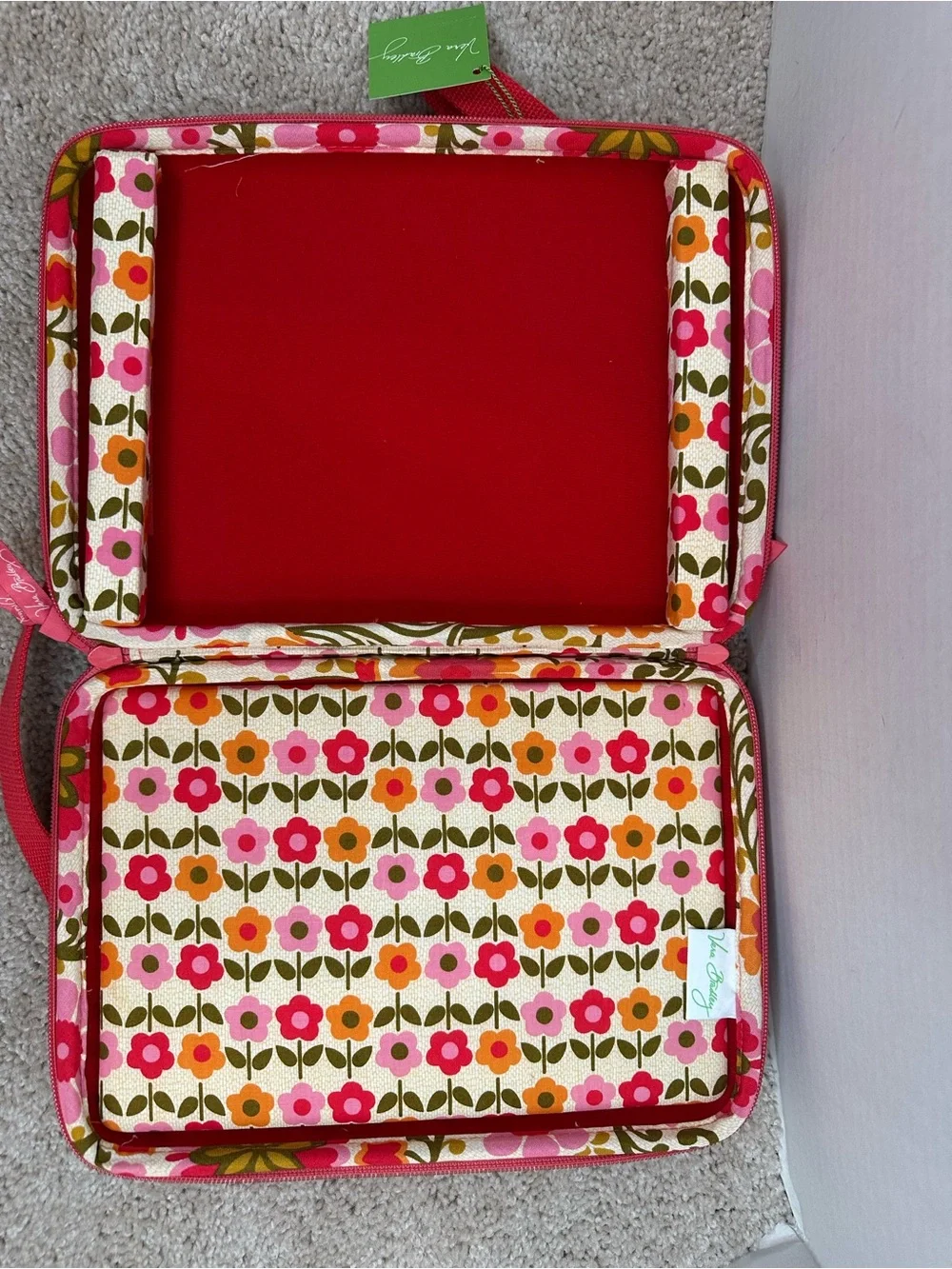 Vera Bradley Quilted Tablet hardcase 9x11.5 ins Pink, Orange & Green Floral, NWT